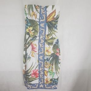Cache Xs Dress Floral Summer Dress Zipper On Back